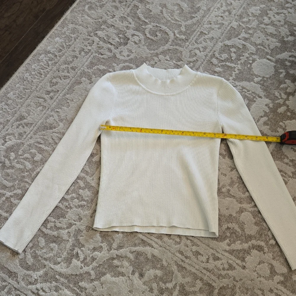 Zara Cream Ribbed Knit Top